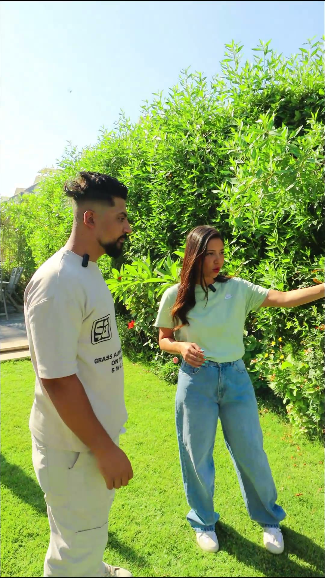 Spraying the garden trees